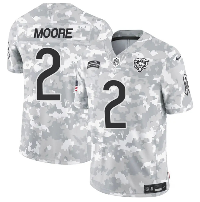 Chicago Bears #2 DJ Moore 2024 F.U.S.E Arctic Camo Salute To Service Limited Stitched Jersey - Zenithce
