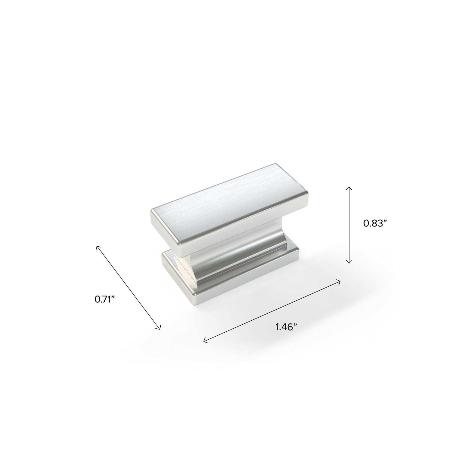NewAge Products Home Cabinet Brushed Nickel Contemporary Square Knob - Zenithce