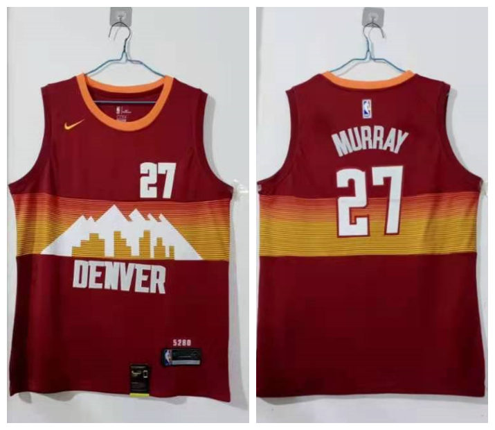 Denver Nuggets #27 Jamal Murray Red 2021 City Edition Swingman Jersey With The Sponsor Logo - Zenithce