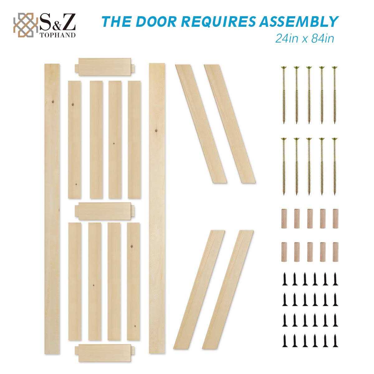 Paneled Wood Unfinished Barn Door without Installation Hardware Kit Homacer - Zenithce