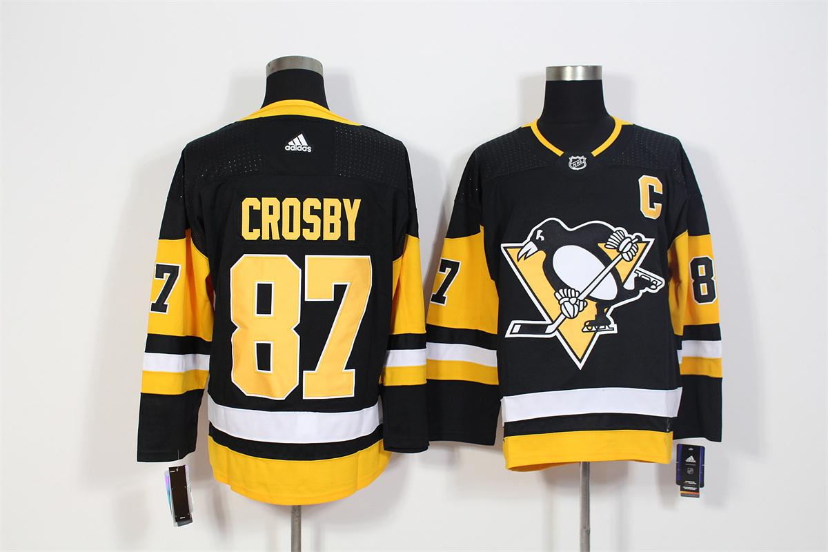 Pittsburgh Penguins #87 Sidney Crosby Black Fashion Gold Stitched Jersey - Zenithce