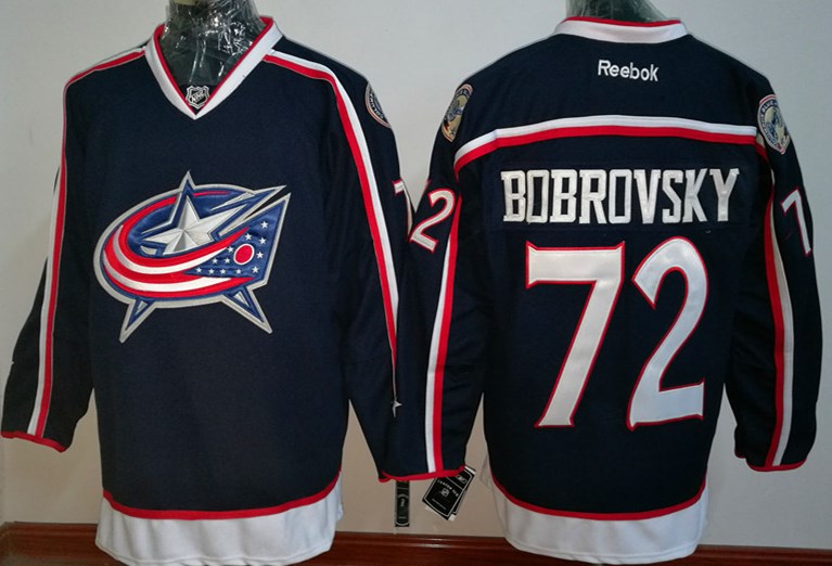 Columbus Blue Jackets #72 Sergei Bobrovsky Navy Blue Home Stitched Jersey - Zenithce