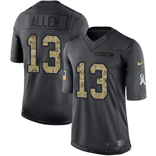 Chargers #13 Keenan Allen Black Stitched Limited 2016 Salute To Service Nike Jersey - Zenithce