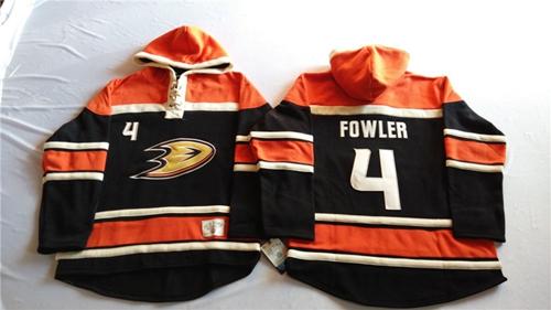 Ducks #4 Cam Fowler Black Sawyer Hooded Sweatshirt Stitched Jersey - Zenithce