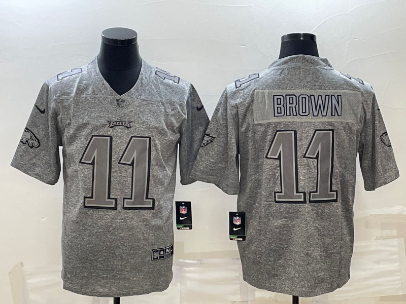 Philadelphia Eagles #11 A. J. Brown Grey Stitched Jersey - Zenithce