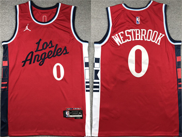 Los Angeles Clippers #0 Russell Westbrook Red Stitched Jersey - Zenithce