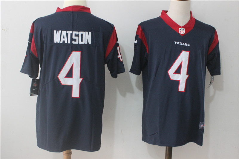 Houston Texans #4 Deshaun Watson Navy Blue Team Color Stitched Vapor Untouchable Limited Nike Jersey - Zenithce