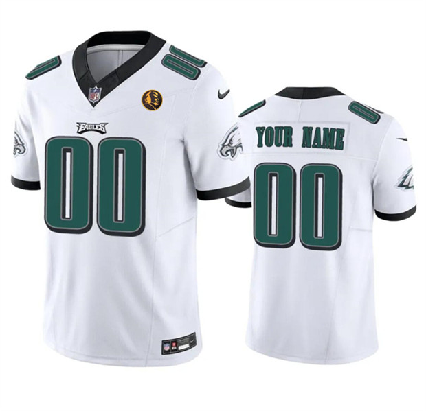 Philadelphia Eagles Custom White 2023 F.U.S.E. With John Madden Patch Vapor Limited Stitched Jersey - Zenithce