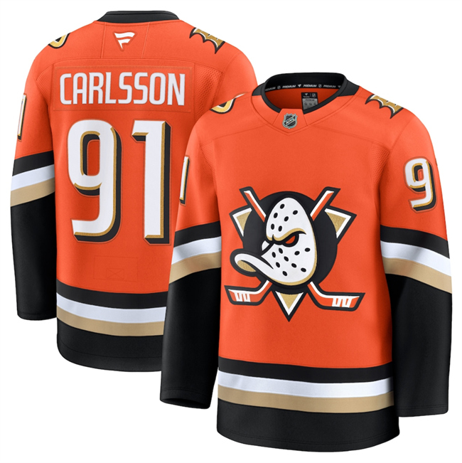 Anaheim Ducks #91 Leo Carlsson Orange 2026 Home Stitched Jersey - Zenithce