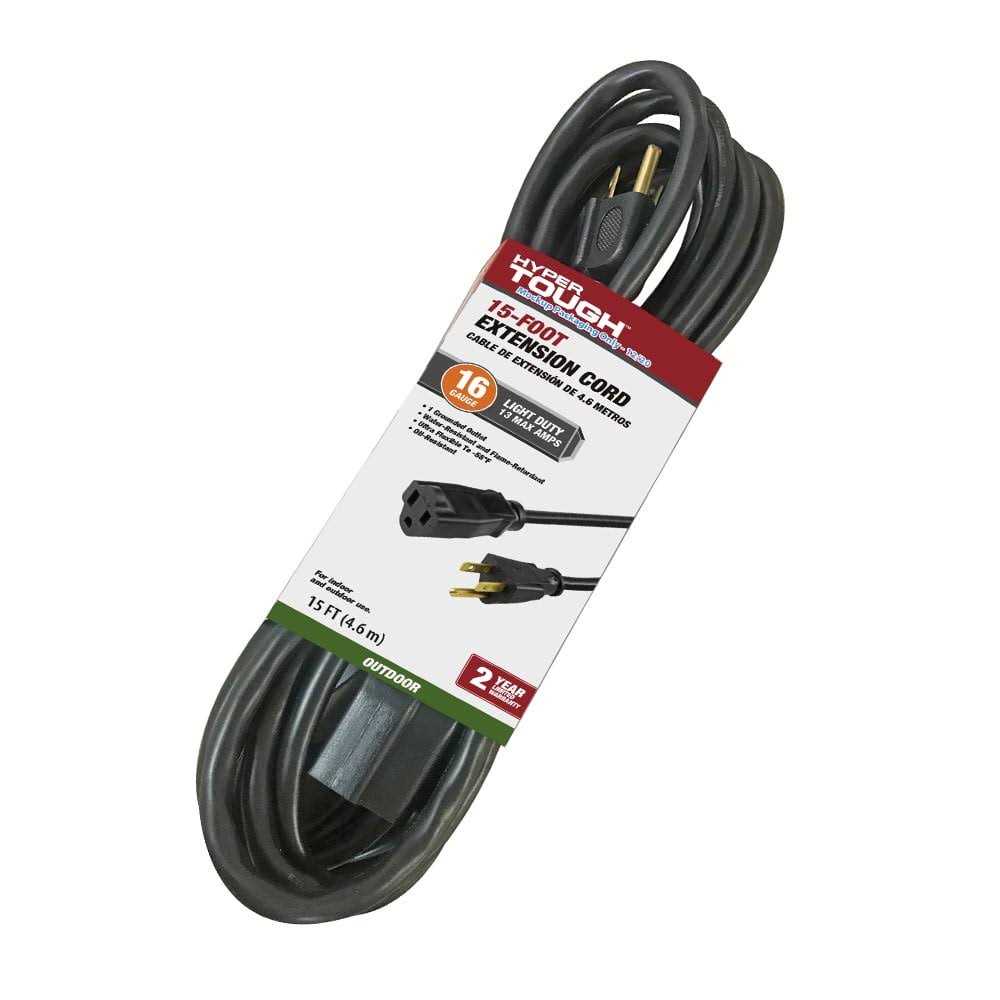 Hyper Tough 16/3 SJTOW Outdoor & Indoor Use Single Outlet Extension Cord - Zenithce