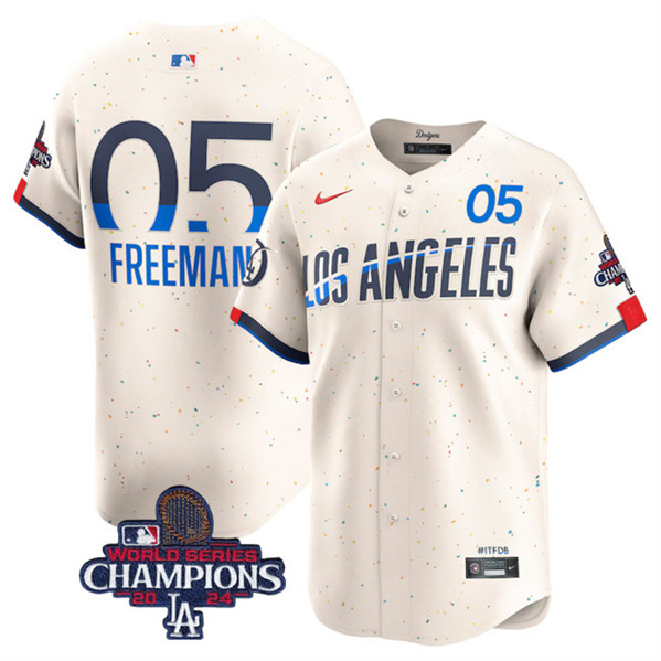 Los Angeles Dodgers #5 Freddie Freeman Cream 2024 World Series Champions City Connect Limited Stitched Jersey - Zenithce