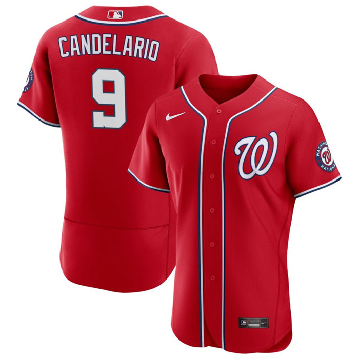 Washington Nationals #9 Jeimer Candelario Red Flex Base Stitched Jersey - Zenithce