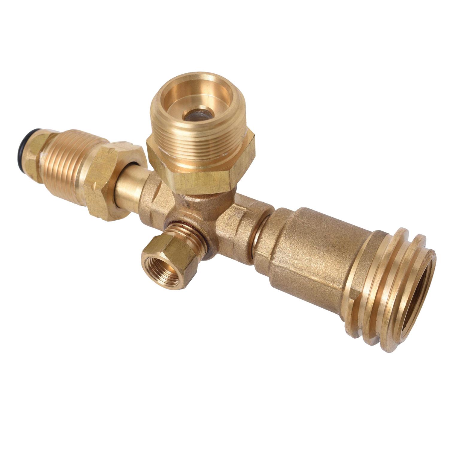 Flame King 4 Port Brass Tee Propane Adapter - Zenithce