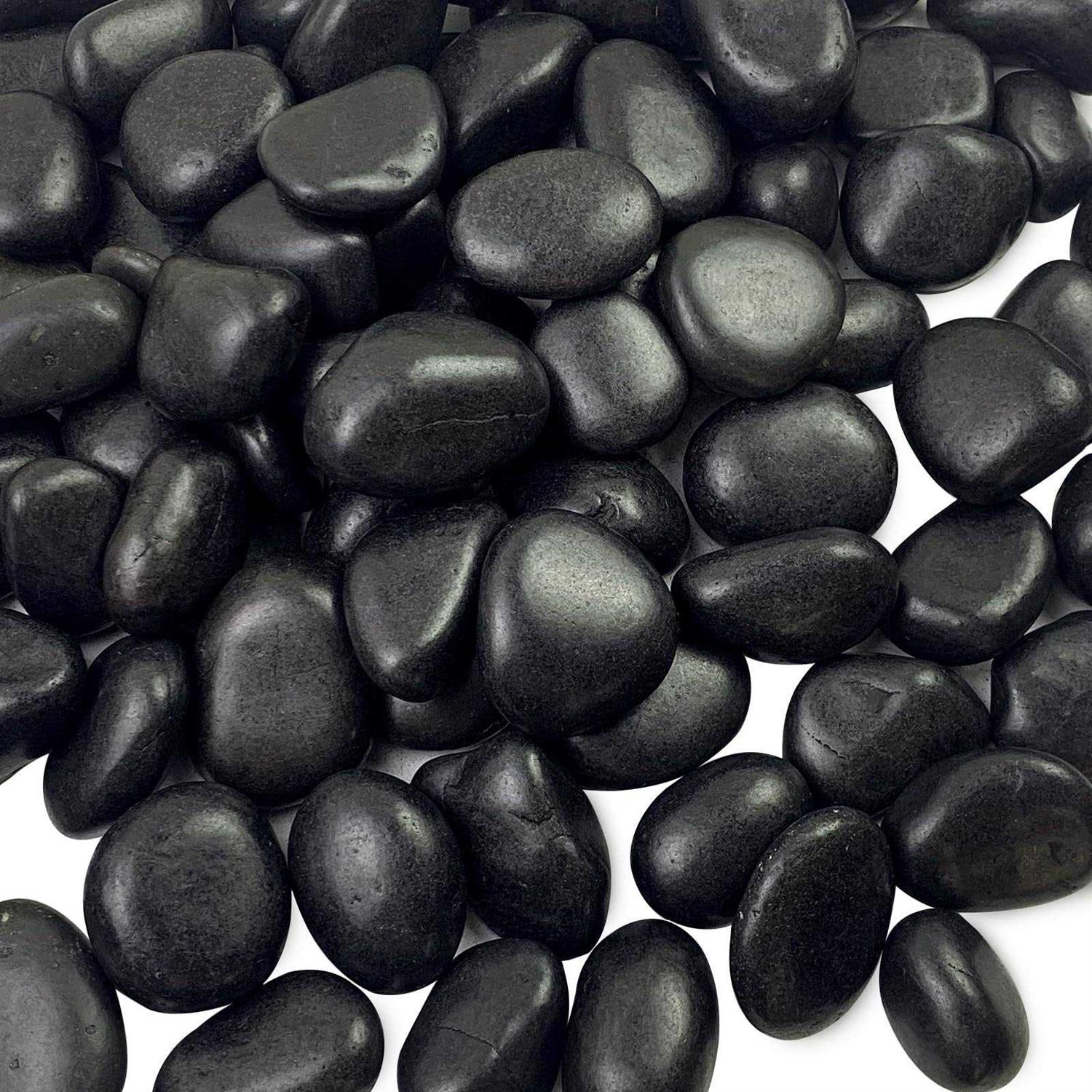 FANTIAN Natural Polished Black River Rocks Decorative Black Pebbles for Indoor Plants - Zenithce
