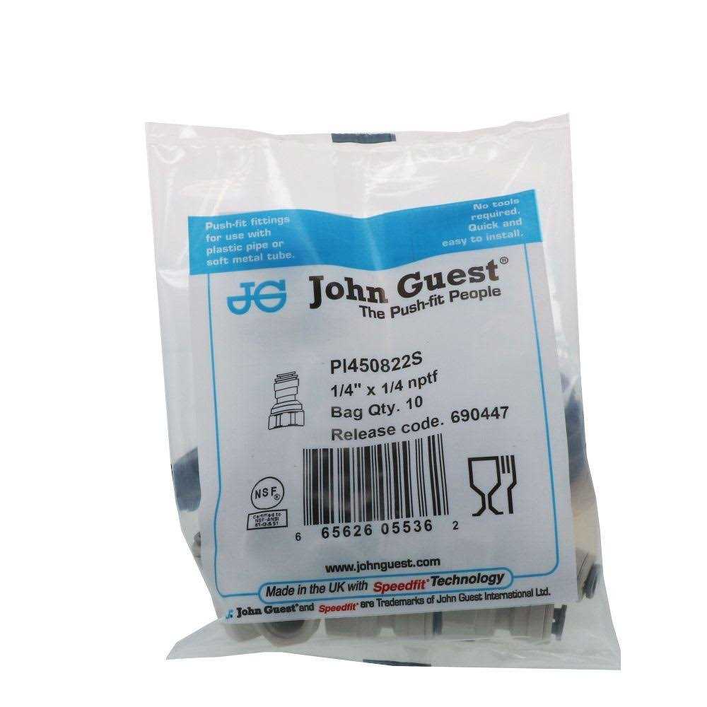 John Guest PI450822S Acetal Straight Female Adapter Fitting - Zenithce