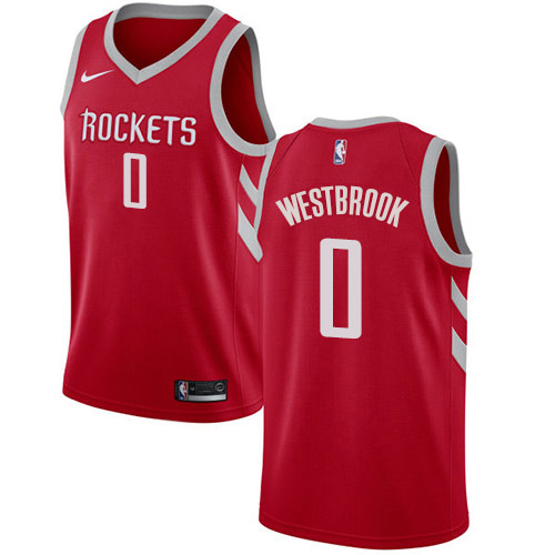Rockets #0 Russell Westbrook Red Swingman Icon Edition Jersey - Zenithce