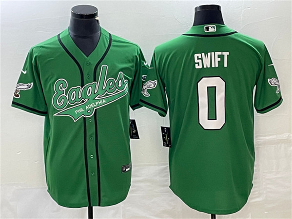 Philadelphia Eagles #0 D’andre Swift Green Cool Base Stitched Jersey - Zenithce