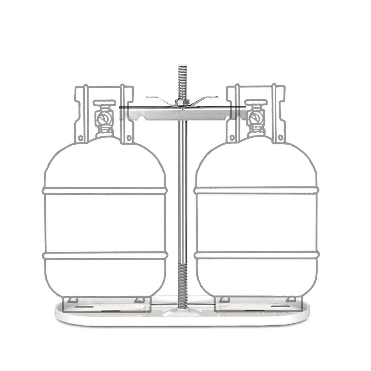 RVPNR RV Dual Propane Tank Rack for Camper and Travel Trailer for 20lb Tanks - Zenithce