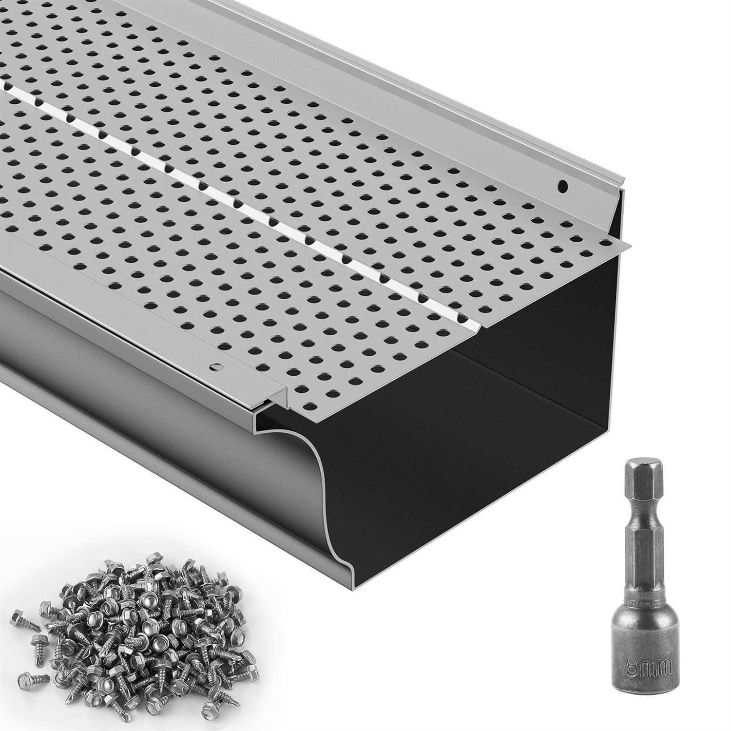 VEVOR Gutter Guard 5 inch Width Aluminum Leaf Filter DIY Gutter Cover - Zenithce