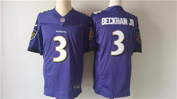 Baltimore Ravens #3 Odell Beckham Jr. Purple 2023 F.U.S.E. Vapor Untouchable Stitched Jersey - Zenithce