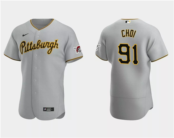 Pittsburgh Pirates #91 Ji Man Choi Gray Flex Base Stitched Jersey - Zenithce