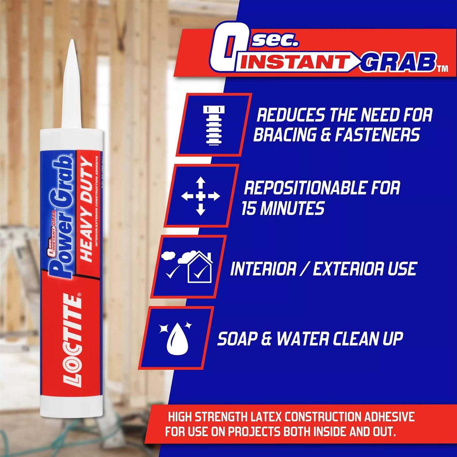 Loctite Power Grab Express Heavy Duty Construction Adhesive - Zenithce