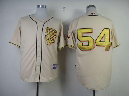 Giants #54 Sergio Romo Cream Gold No. Stitched Jersey - Zenithce