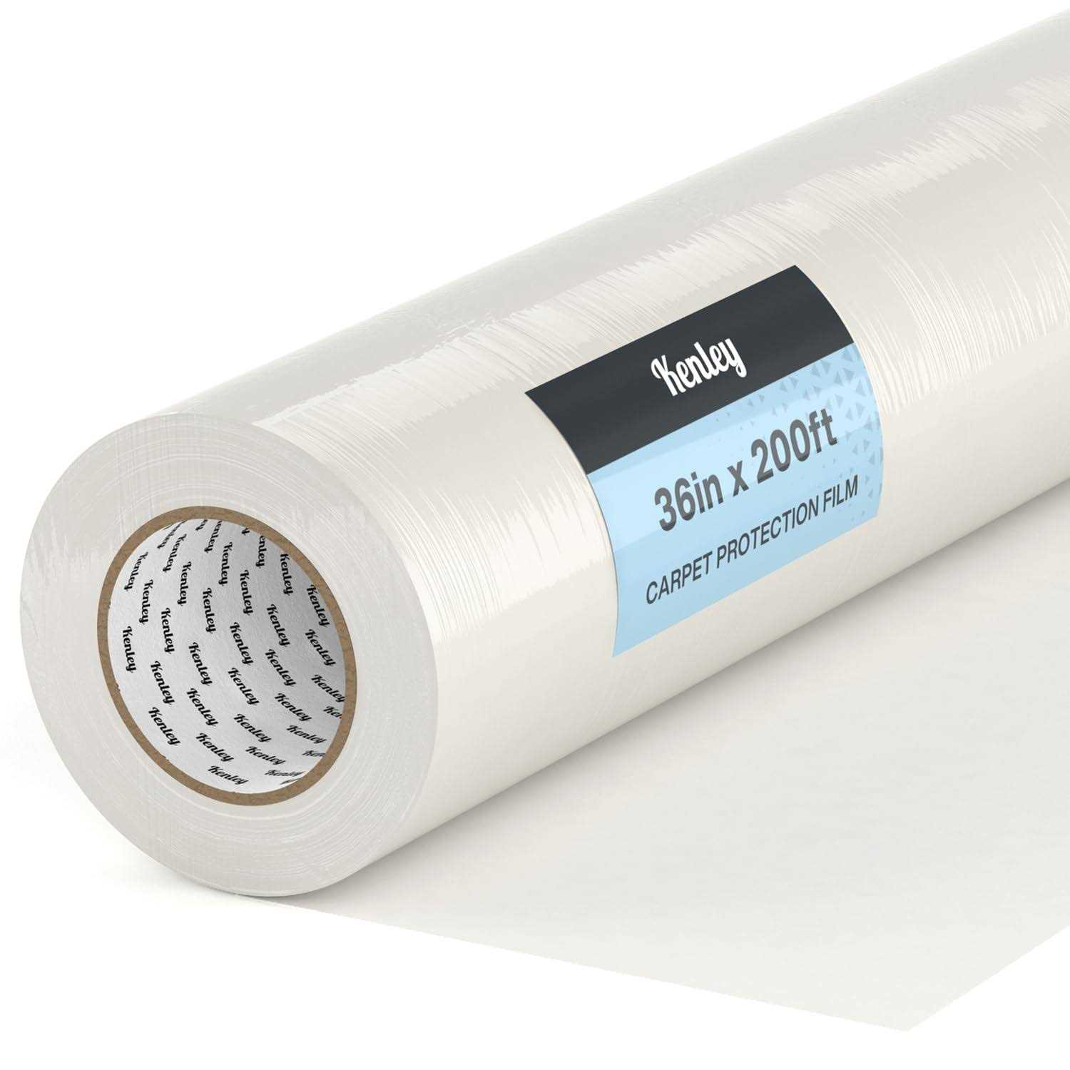Kenley Carpet Protector Self Adhesive Plastic Protection Film 200′ for Stairs Rug Carpet Floor Runner - Zenithce