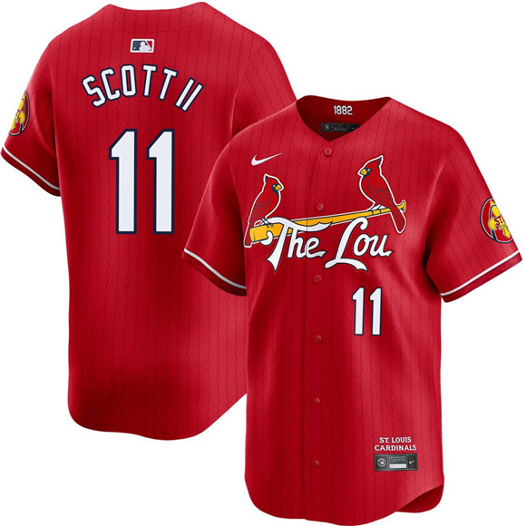 St. Louis Cardinals #11 Victor Scott II Red City Connect Limited Stitched Jersey - Zenithce