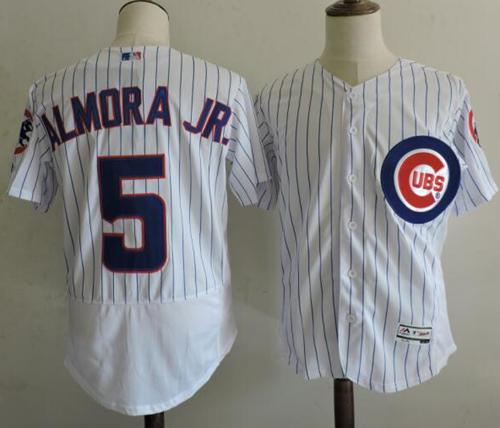 Cubs #5 Albert Almora Jr. White Flexbase Authentic Collection Stitched Jersey - Zenithce
