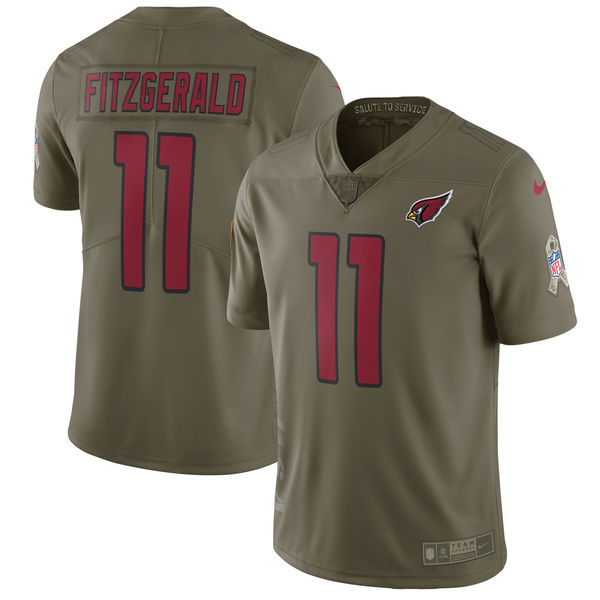 Arizona Cardinals #11 Larry Fitzgerald Olive Salute To Service Limited Stitched Nike Jersey - Zenithce