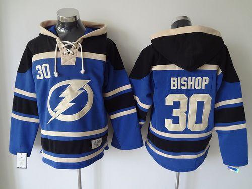 Lightning #30 Ben Bishop Blue Sawyer Hooded Sweatshirt Stitched Jersey - Zenithce
