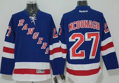 Rangers #27 Ryan McDonagh Blue Home Stitched Jersey - Zenithce