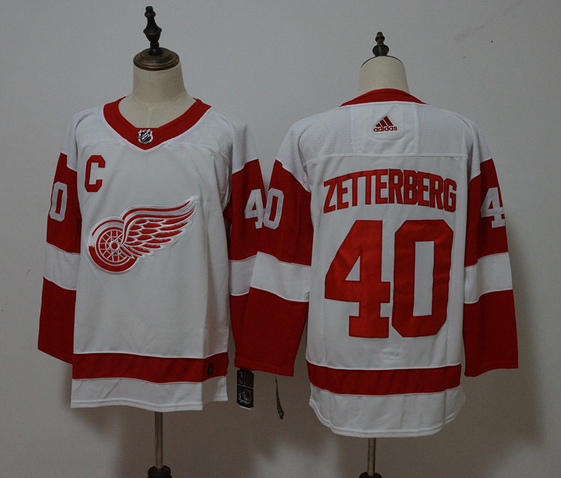 Detroit Red Wings #40 Henrik Zetterberg White Stitched Adidas Jersey - Zenithce