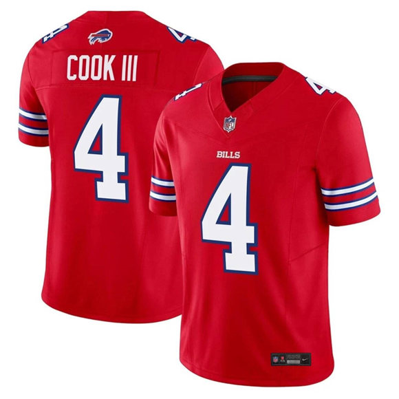 Buffalo Bills #4 James Cook III Red 2025 F.U.S.E. Vapor Untouchable Limited Stitched Jersey - Zenithce