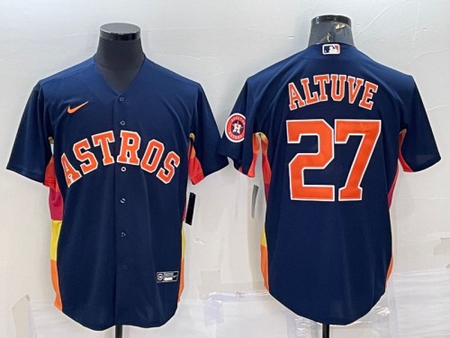 Houston Astros #27 Jose Altuve Navy With Patch Cool Base Stitched Jersey - Zenithce