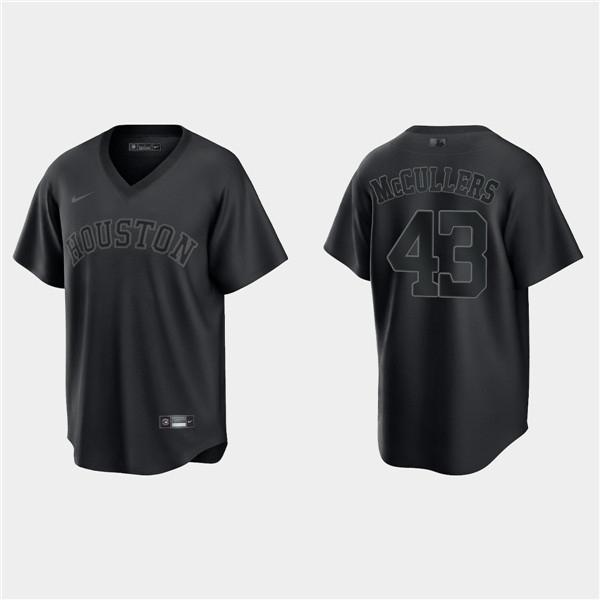 Houston Astros #43 Lance McCullers Black Pitch Black Fashion Replica Stitched Jersey - Zenithce