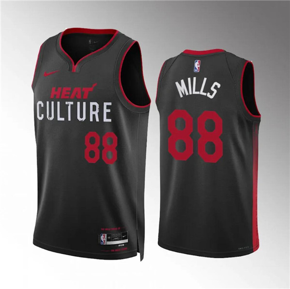 Miami Heat #88 Patrick Mills Black 2023-24 City Edition Stitched Jersey - Zenithce