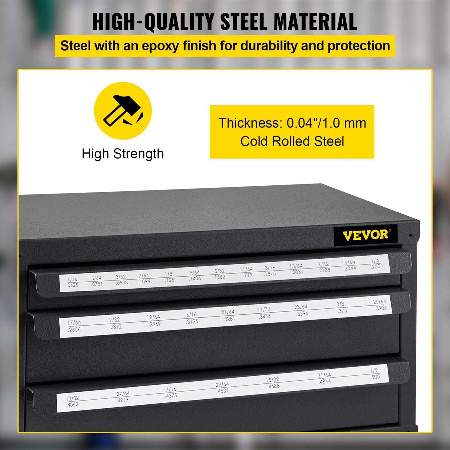 VEVOR Drill Bit Dispenser Cabinet Three-Drawer Drill Bit Dispenser - Zenithce