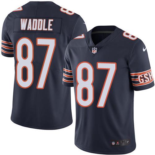 Bears #87 Tom Waddle Navy Blue Stitched Limited Rush Nike Jersey - Zenithce