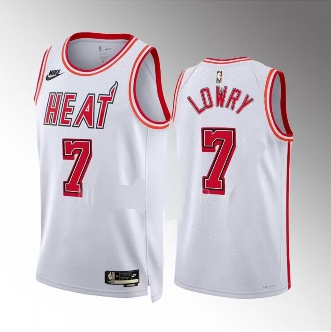 Miami Heat #7 Kyle Lowry White Classic Edition Stitched Jersey - Zenithce