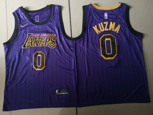 Los Angeles Lakers 0 Kyle Kuzma Purple 2018-2019 Swingman City Edition Jersey - Zenithce