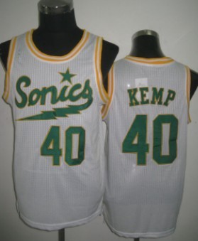 Seattle Supersonics #40 Shawn Kemp 2003-04 White Swingman Jersey - Zenithce