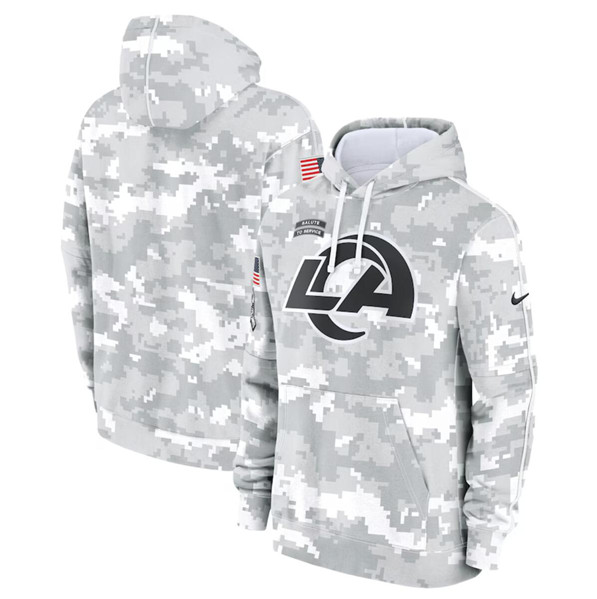 Los Angeles Rams 2024 Arctic Camo Salute To Service Club Fleece Pullover Hoodie - Zenithce