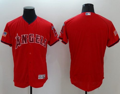 Angels Of Anaheim Blank Red Fashion Stars Stripes Flexbase Authentic Stitched Jersey - Zenithce