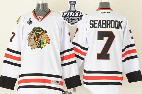 Blackhawks #7 Brent Seabrook White 2015 Stanley Cup Stitched Jersey - Zenithce