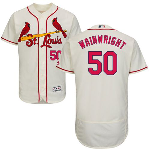 Cardinals #50 Adam Wainwright Cream Flexbase Authentic Collection Stitched Jersey - Zenithce