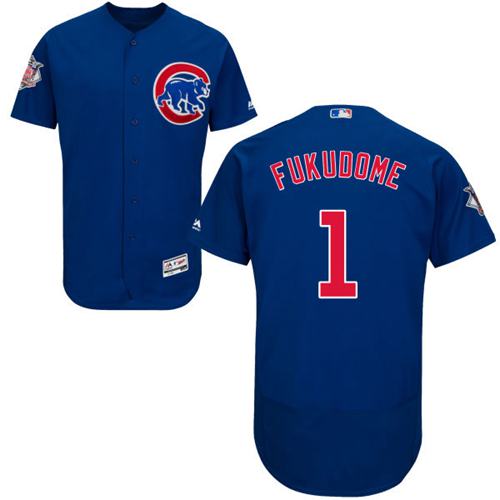 Cubs #1 Kosuke Fukudome Blue Flexbase Authentic Collection Stitched Jersey - Zenithce