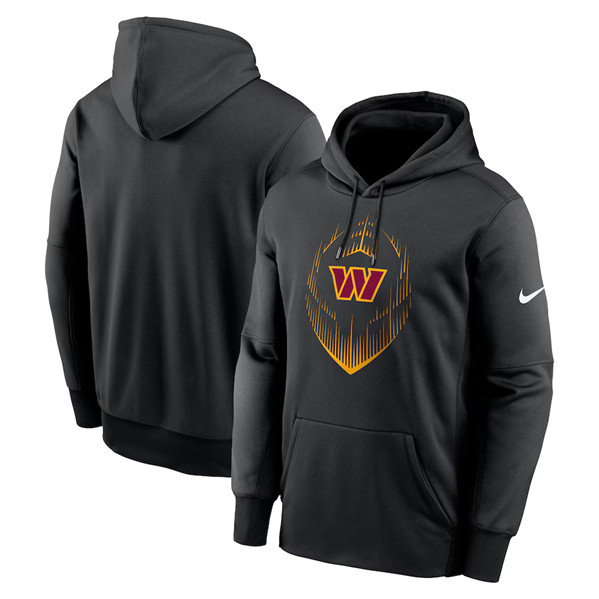 Washington Commanders Black Icon Performance Pullover Hoodie - Zenithce