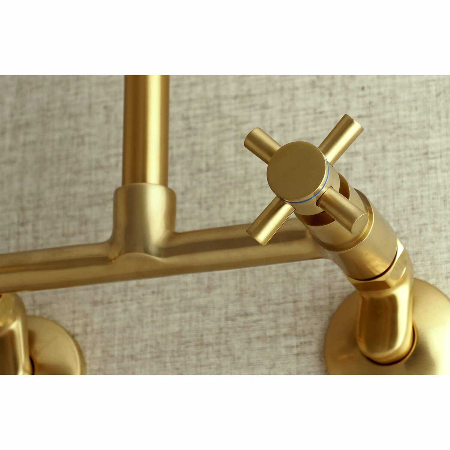 Kingston Brass Concord 8-Inch Adjustable Center Wall Mount Kitchen Faucet - Zenithce